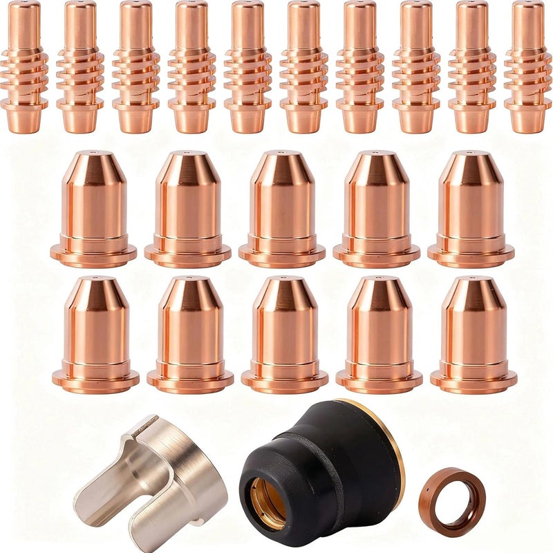 Hasweld fits Harbor Freight Titanium Plasma65 TI-PC65 iPT-65 56255 56811 59182 58895 59164 Plasma cutter consumables Nozzles Electrodes Cups kits (23pk tips Kits) - Image 1